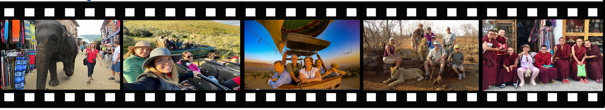 film strip with trip pictures